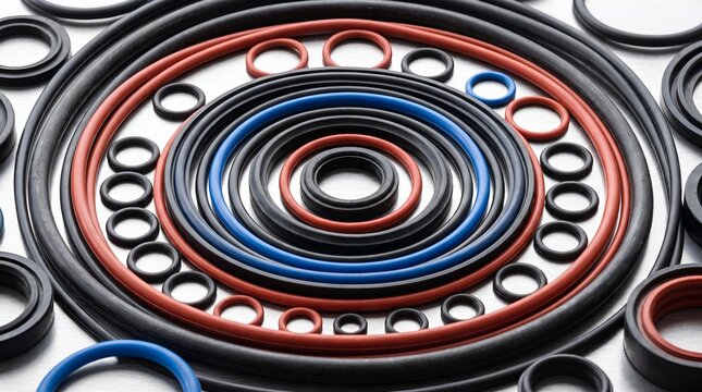 Precision engineering sealing rings and organized rubber o-ring gaskets in various sizes