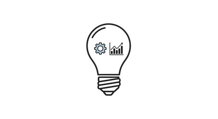 Light Bulb with Business Icons Inside. © bagro