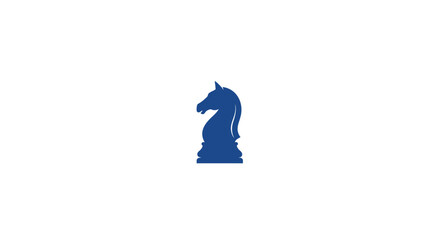 Blue chess knight piece closeup. © kusdi
