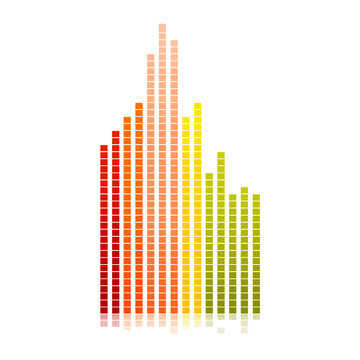 Colorful Volume Meter Square Grid Bars Vector