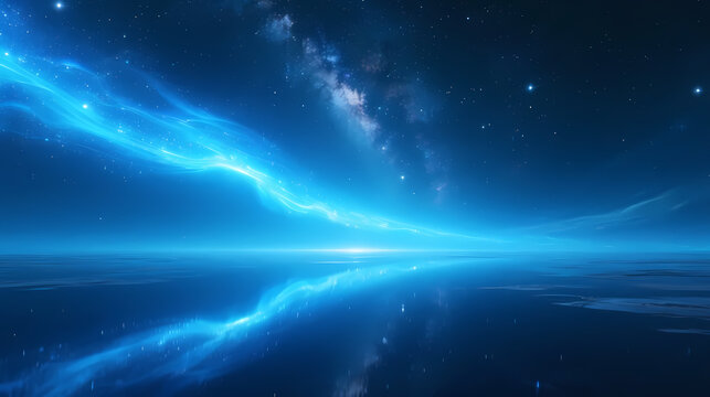 Milky way reflecting on calm water