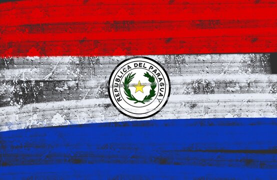 paraguayan flag with paint strokes