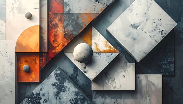 Geometric shapes abstract art composition.