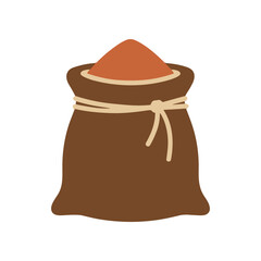 Brown bag with orange powder. © Ekodro