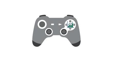 Gray gaming controller with buttons. © Esiwar