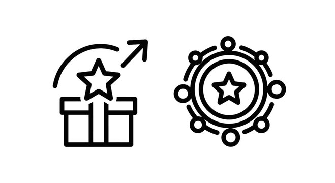 Gift reward increase and community engagement social network star icons with increase community engagement marketing connection collaboration