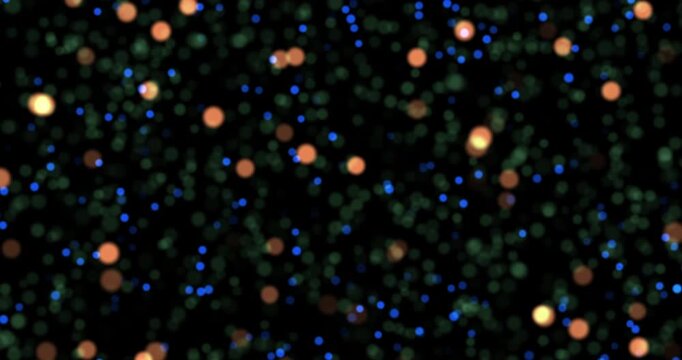 Abstract Glowing Bokeh Particle Background Animation with Floating Purple and Golden Light Dots Loop