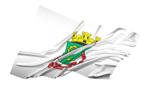 A bandeira de Brusque, munic&iacute;pio do estado de Santa Catarina, Brasil - Ilustra&ccedil;&atilde;o 3D