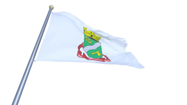 A bandeira de Brusque, munic&iacute;pio do estado de Santa Catarina, Brasil - Ilustra&ccedil;&atilde;o 3D