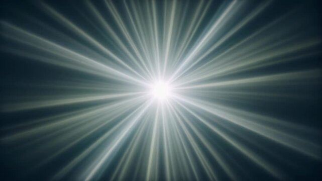 Radiant light rays expanding in dark space animation loop