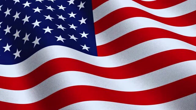 American Flag Waving Slowly in the Wind Outdoors Under a Clear Blue Sky Video