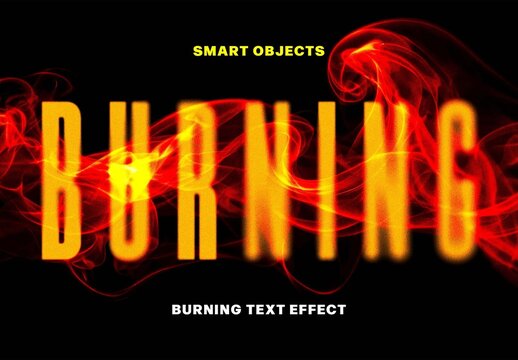Burning Text Effect For Poster And Branding Design