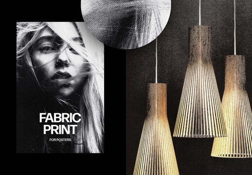 Fabric Print Effect For Poster And Print Design