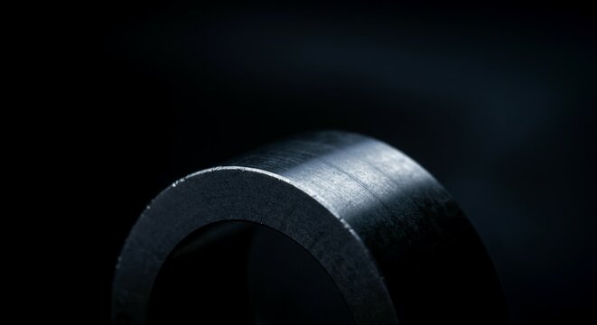 Extreme macro photography close up side profile pristine dark grey.