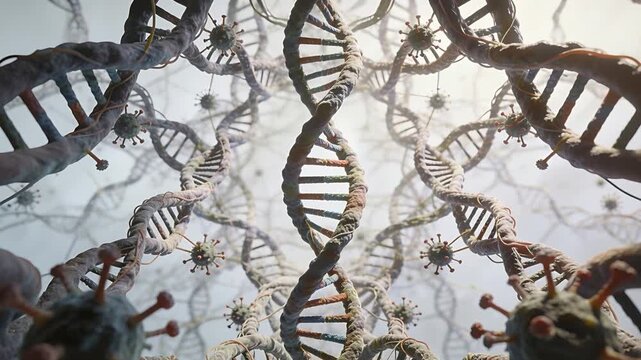 Dollying forward centered DNA helix gaining texture and focus for study at nanoscale, with viruses