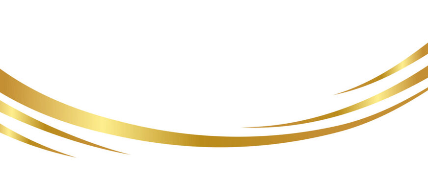 Golden swooshes wave element with a metallic gradient