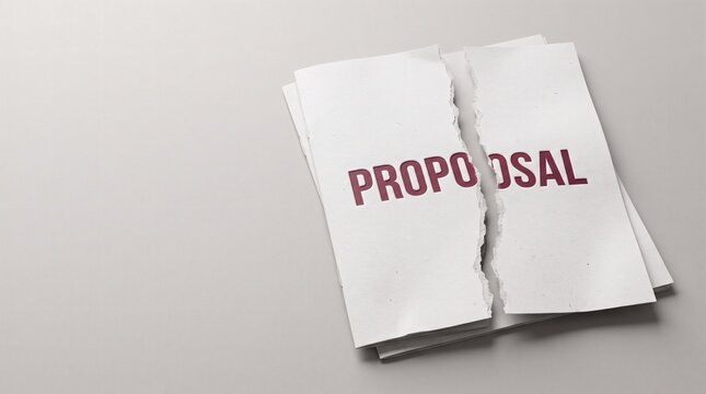 Torn paper document with the word Proposal