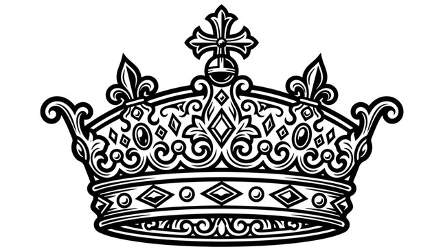 Ornate Royal Crown Illustration - Symbol of Power and Royalty