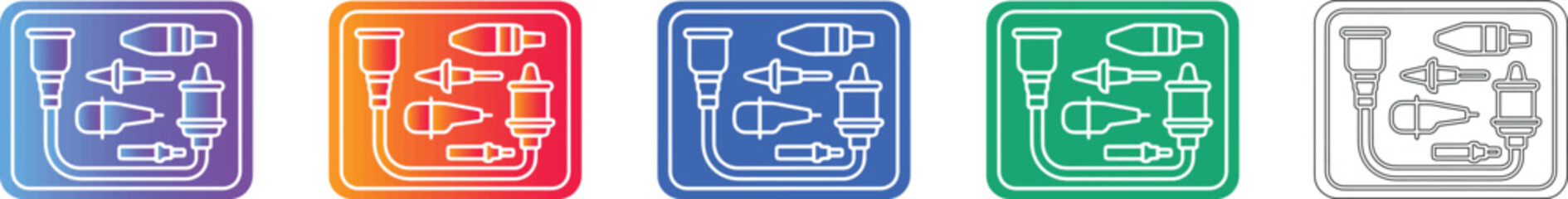 Fototapeta premium Endoscopy Equipment Tray Icon Set