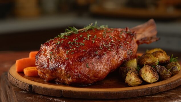Plate with pork shoulder.