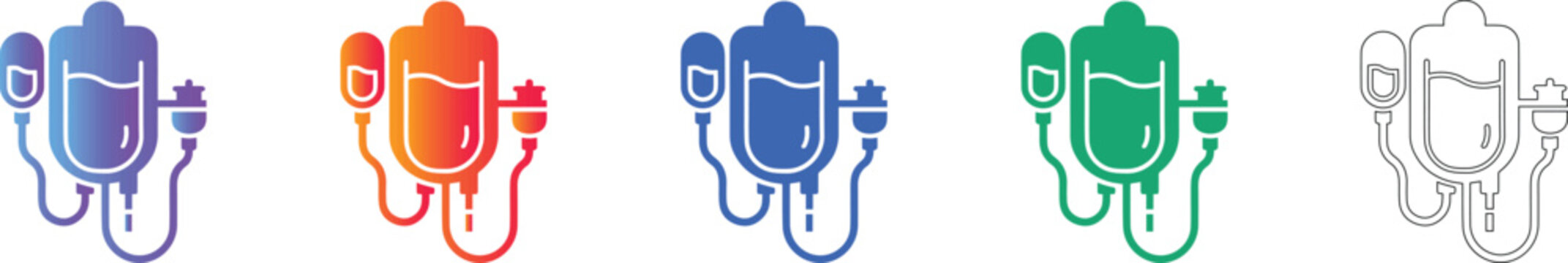 Hospital IV Infusion Set Icons