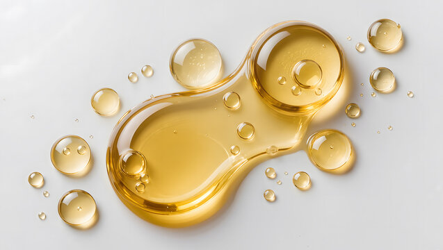 Luxury golden cosmetic serum with ceramides peptides and antioxidant skincare technology