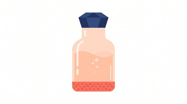 Minimalist Glass Bottle with Blue Cap Illustration