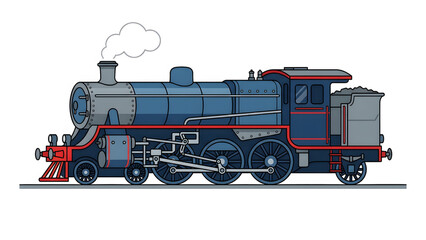 Vintage steam locomotive train engine © Vector4U