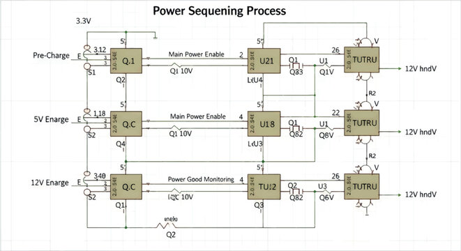 Power sequencing process for electronic circuits