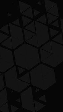 Black Geometric Hexagonal Pattern Motion Background Minimalist Dark Texture Animation