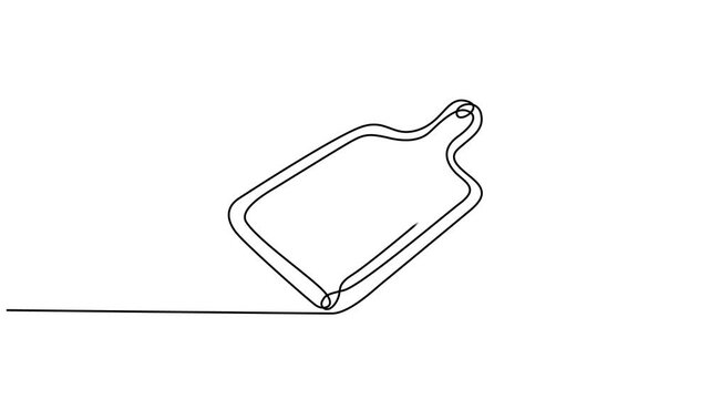 Self drawing animation of single line drawing some cloves of garlic on wooden cutting board. Will be processed into food seasoning. Can lower blood pressure. National Garlic Day. Full length animated
