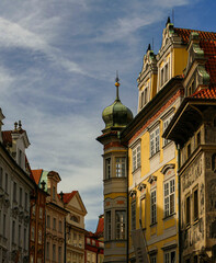 Fototapeta premium Colorful Baroque Buildings in Old Town Prague Czech Republic
