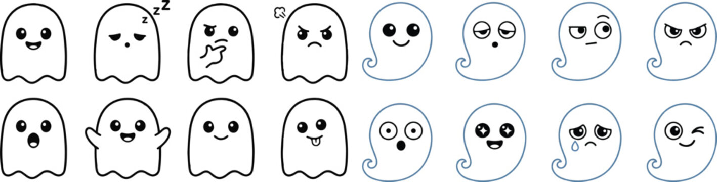 Halloween angry ghost emojis and reactions for spooky season