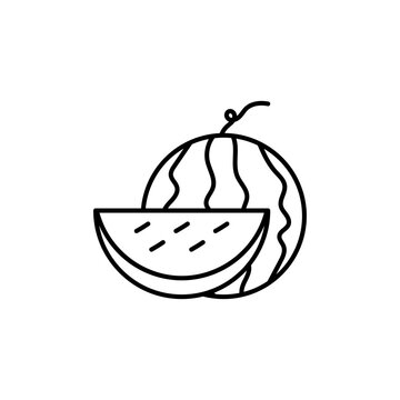 Watermelon fruit line art icon
