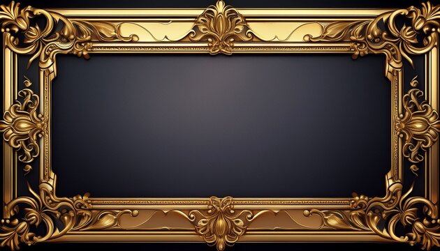 vintage ornate rectangle gold frame