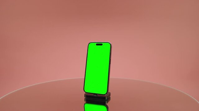 Green Screen Smartphone Packshot on Pink Background