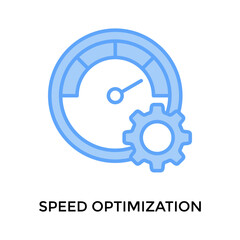 Speed Optimization Icon Lineal Blue Style. Vector Illustration For Graphic Design © San D