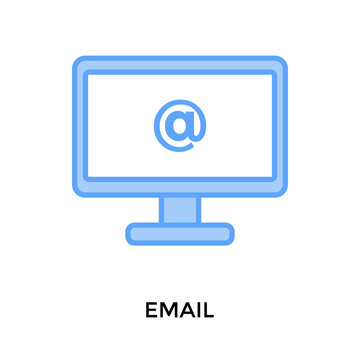 Email Icon Lineal Blue Style. Vector Illustration For Graphic Design