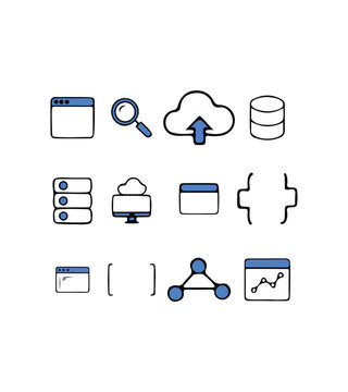 Cloud Computing Icon Set Vector Illustration