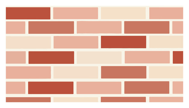 Terracotta and peach brick wall pattern in minimalist flat background style