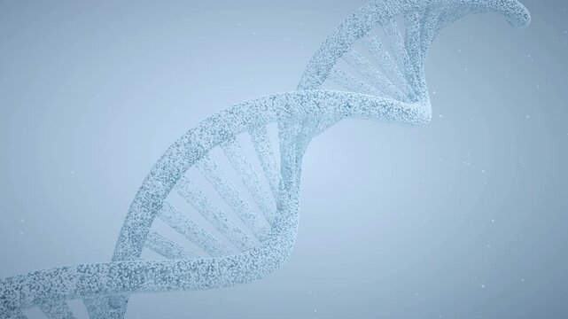 Dna double helix slowly rotating animation
