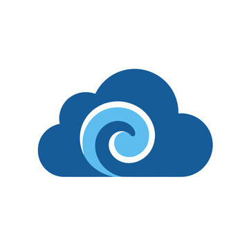 Blue cloud with swirling blue and white center