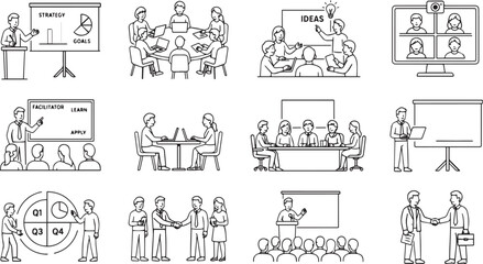 Obraz premium Business people working together in office meeting and presentation teamwork and collaboration