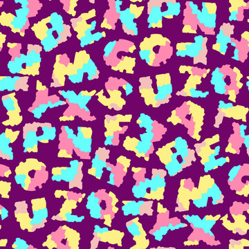 Vector - colored alphabeth seamless pattern.