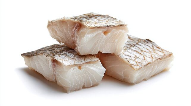 Isolated Fresh Raw Hake Fish with Clean Presentation