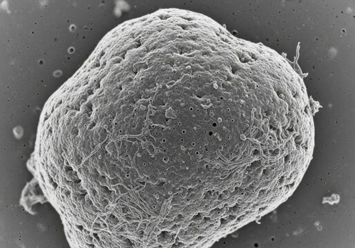 Scanning electron micrograph of a human egg cell or oocyte
