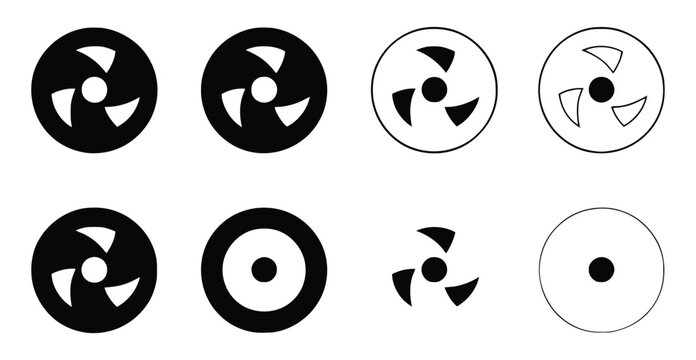Radiation warning trefoil symbols, nuclear hazard radioactive danger and industrial safety signs clean vector illustration icons. Radiation hazard icon nuclear danger graphics isolated vector.