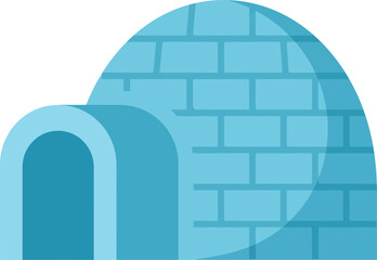 Blue igloo structure with archway entrance, representing arctic dwelling.eps © md