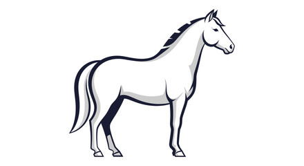 Fototapeta premium Majestic White Horse Standing Alone