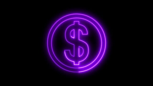 drawing dollar coin, contour color white, flat style. symbol silhouette in vector icon.